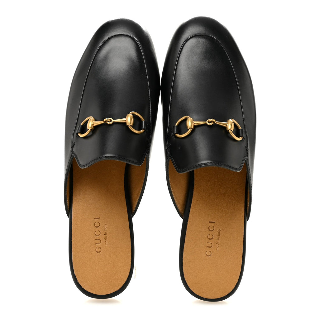 Calfskin Womens Princetown Slippers 37.5 Black
