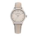 Stainless Steel Calfskin Diamond 32mm Classic Round Quartz Watch Taupe BU10105