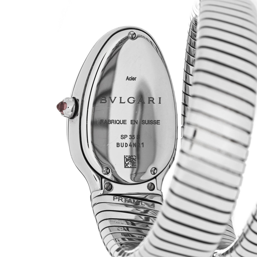 Stainless Steel 35mm Serpenti Tubogas Quartz Watch Black