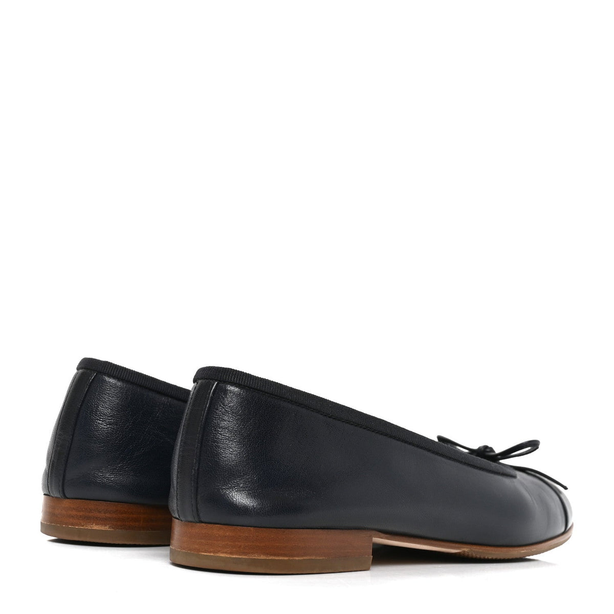 Goatskin CC Cap Toe Ballerina Flats 37.5 Dark Blue
