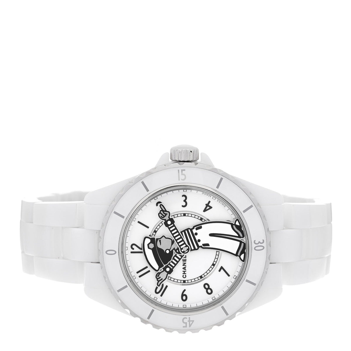 Stainless Steel Ceramic 38mm J12 Limited Edition Mademoiselle La Pausa Automatic Watch White