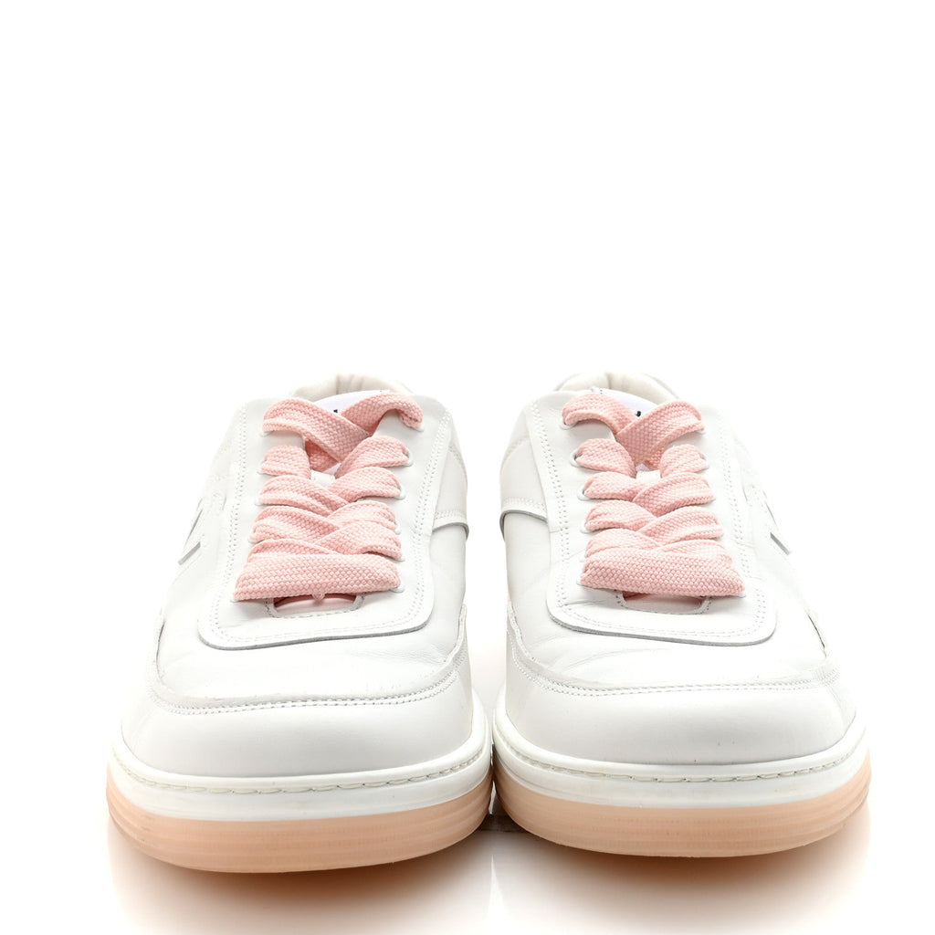 Calfskin Womens CC Sneakers 40 White Light Pink