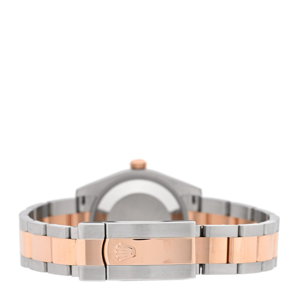 Stainless Steel 18K Everose Diamond 31mm Oyster Perpetual Datejust Watch Chocolate Roman 178241