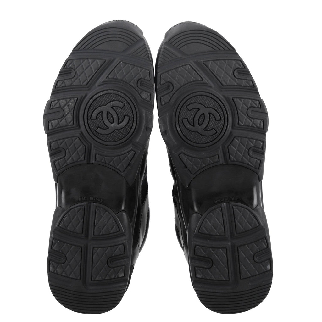 Lambskin Fabric CC Uniform Sneakers 41 Black