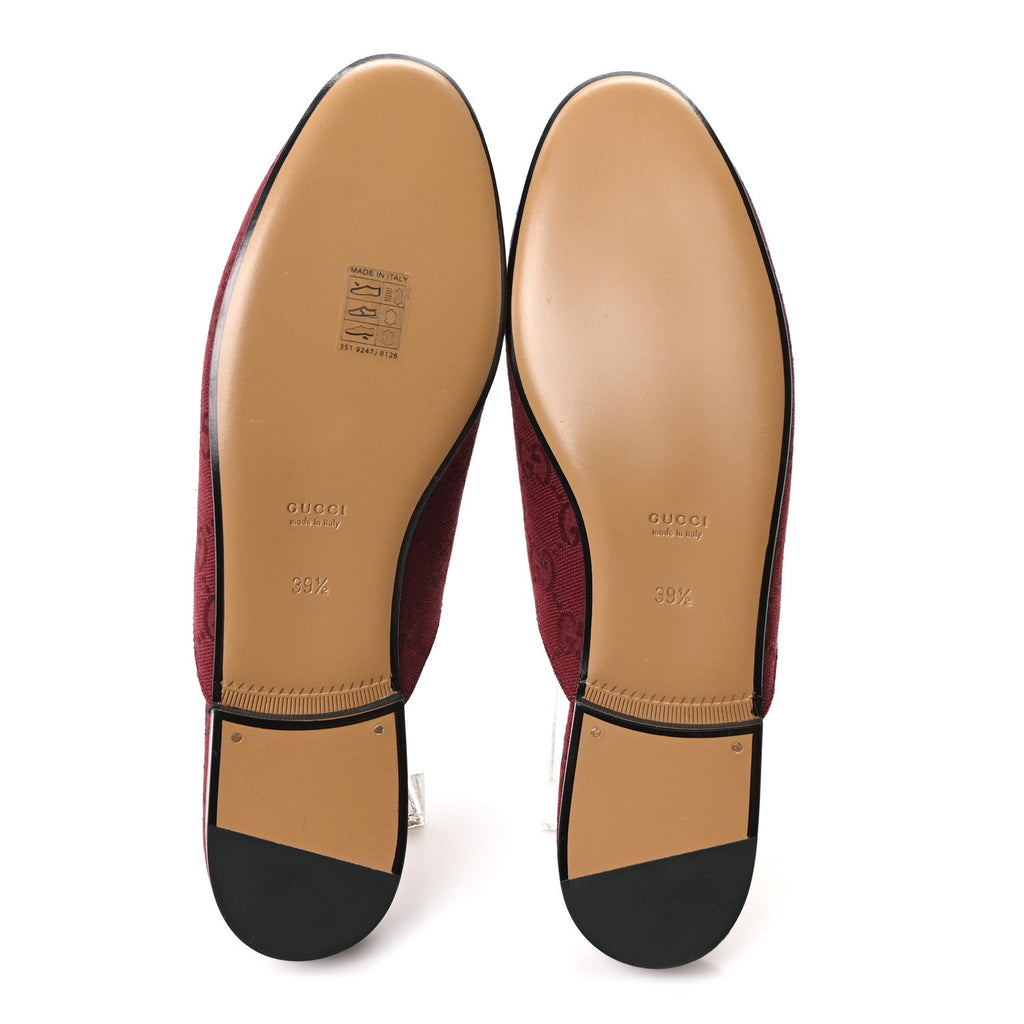 New Canvas GG Monogram Malaga Kid Womens Princetown Slippers 39.5 Rosso Ancora