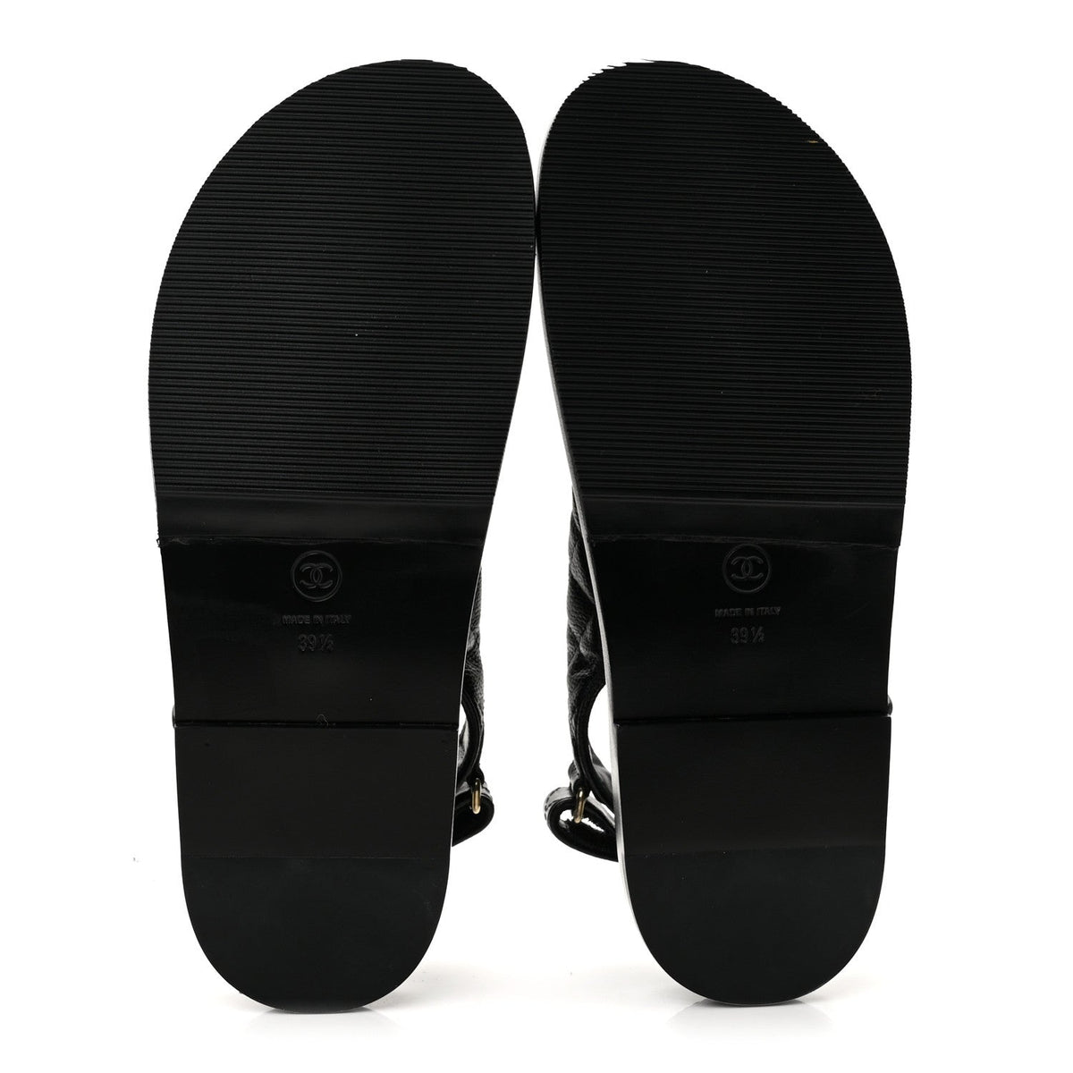 Grained Calfskin Velcro Dad Sandals 39.5 Black