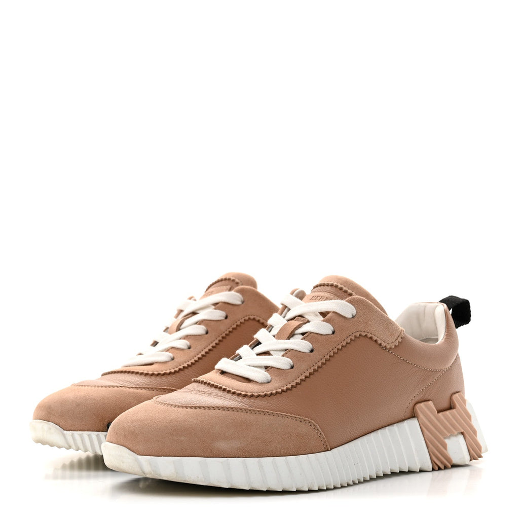 Sport Goatskin Suede Goatskin Womens Bouncing Sneakers 37 Beige Perlino