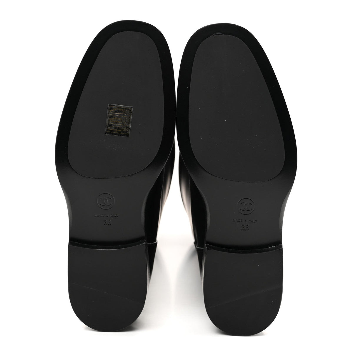 Calfskin CC Buckle High Boots 38 Black