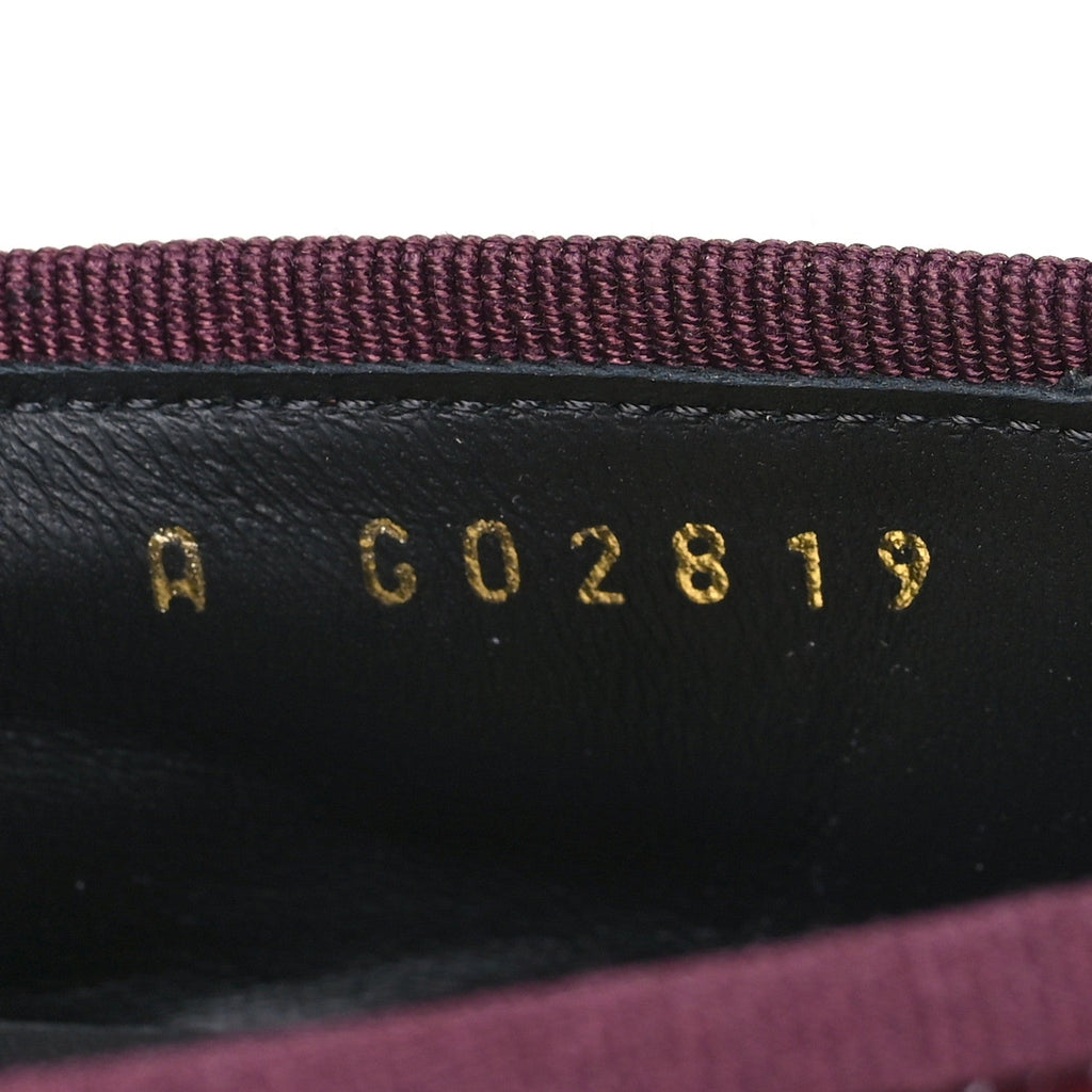 Patent Calfskin Crocodile Embossed Ballerina Flats 37 Dark Burgundy Black