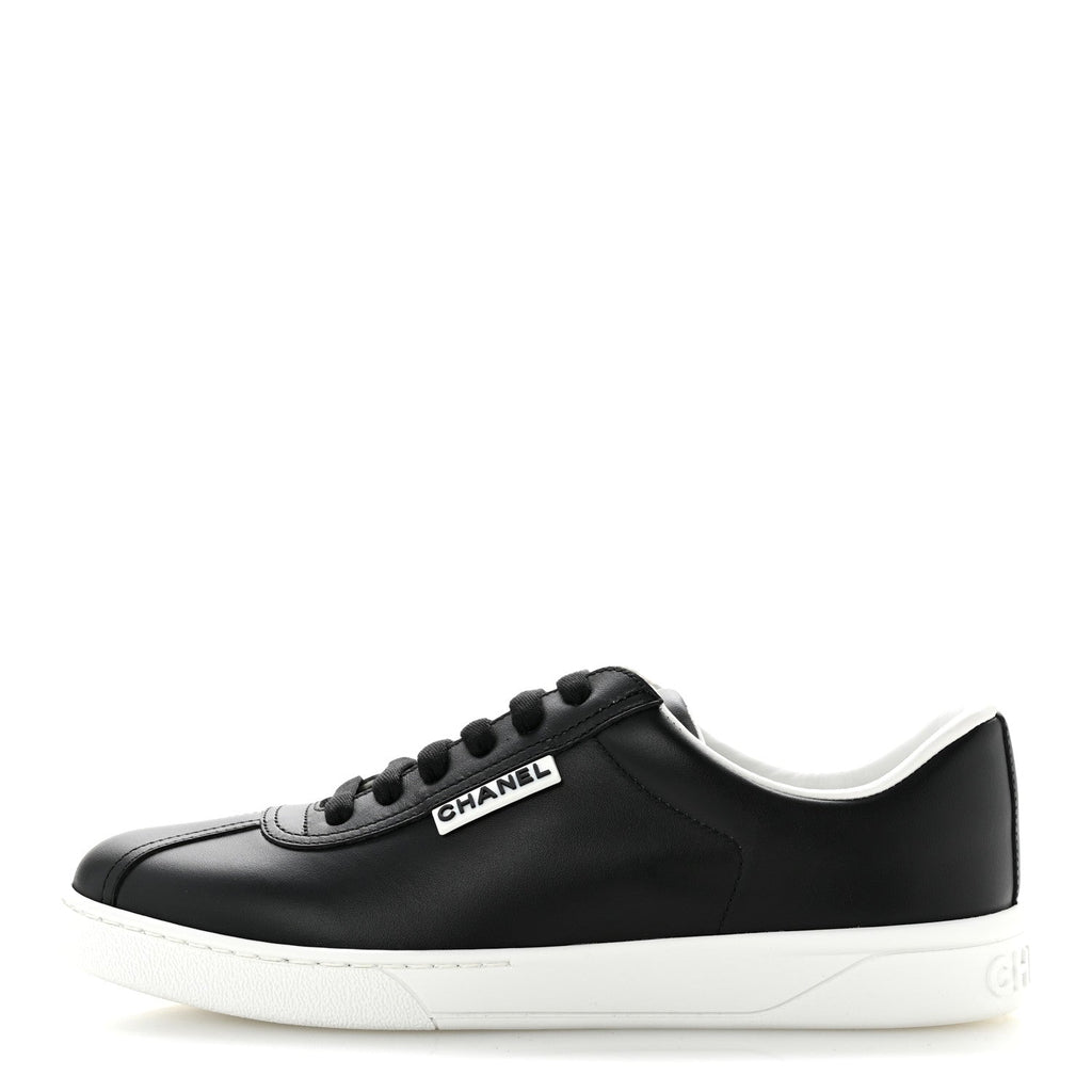 Calfskin CC Uniform Womens Sneakers 37 Black