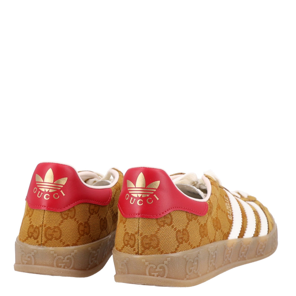 X ADIDAS Vintage GG Monogram Mens Gazelle Sneakers 11.5 Mid Natural Nut Off White