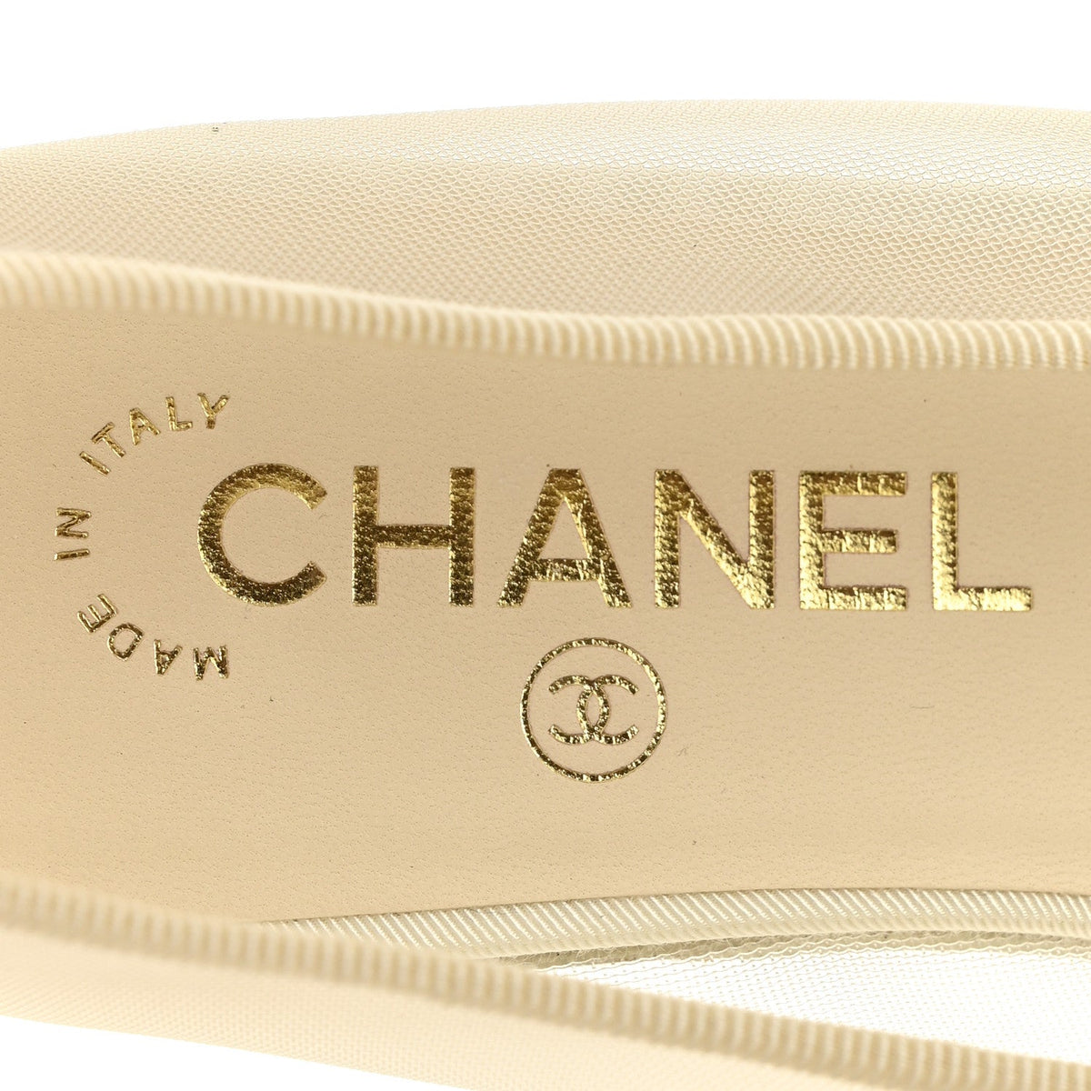 Mesh Grosgrain Cap Toe Ballerina Flats 38 Ivory