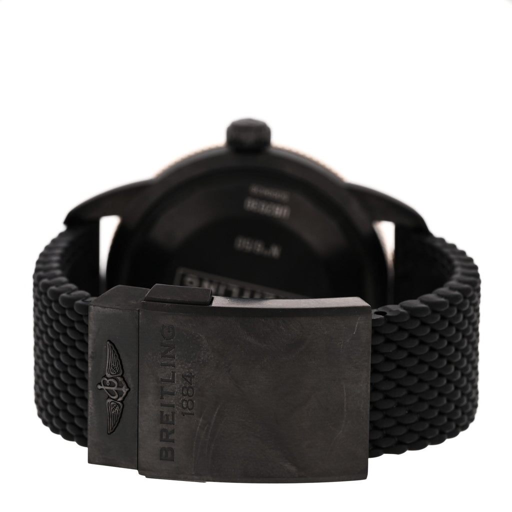 Stainless Steel 18K Rose Gold Rubber 44mm Superocean Heritage II B20 Beverly Hills Automatic Watch Black UB20303A1B1S1