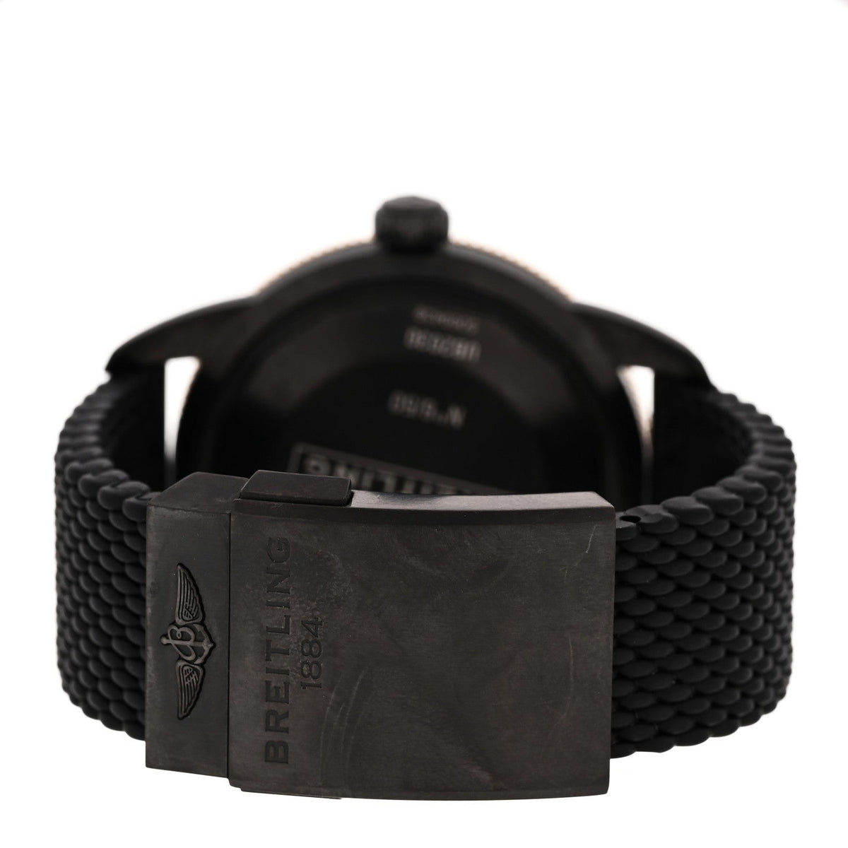 Stainless Steel 18K Rose Gold Rubber 44mm Superocean Heritage II B20 Beverly Hills Automatic Watch Black UB20303A1B1S1