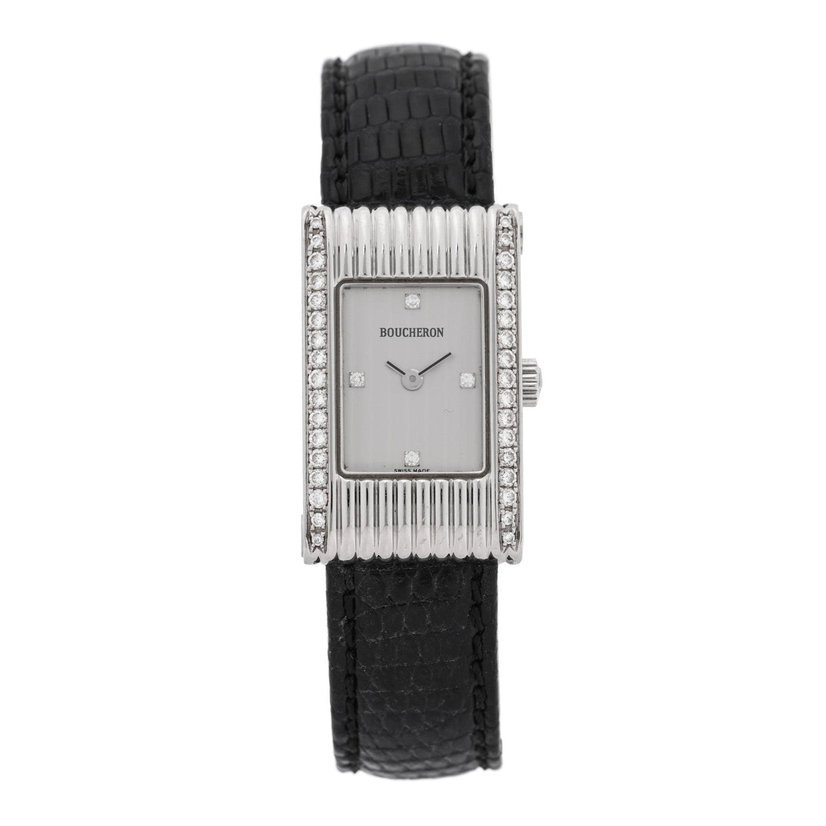 Stainless Steel Alligator Diamond 18mm Reflet Quartz Watch