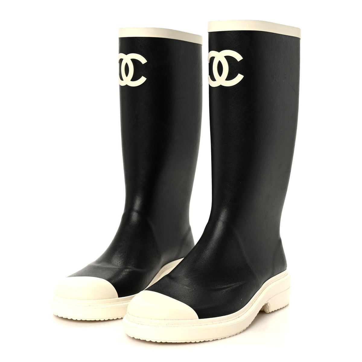 Caoutchouk CC High Boots 37 Black White