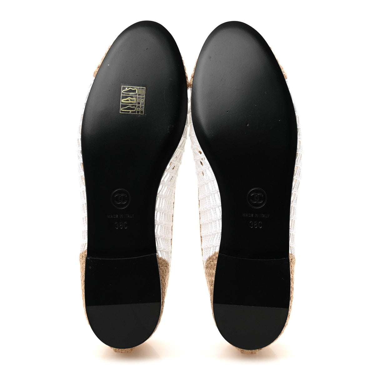 Raffia Cap Toe Ballerina Flats 38 White Beige