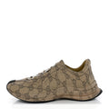 Ultralight Plume Calfskin Monogram Printed Mens Gucci Run Sneakers 11.5 Beige Ebony