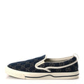 New Denim GG Monogram Mens 1977 Tennis Slip On Sneakers 8.5 Blue Tea Mystic White