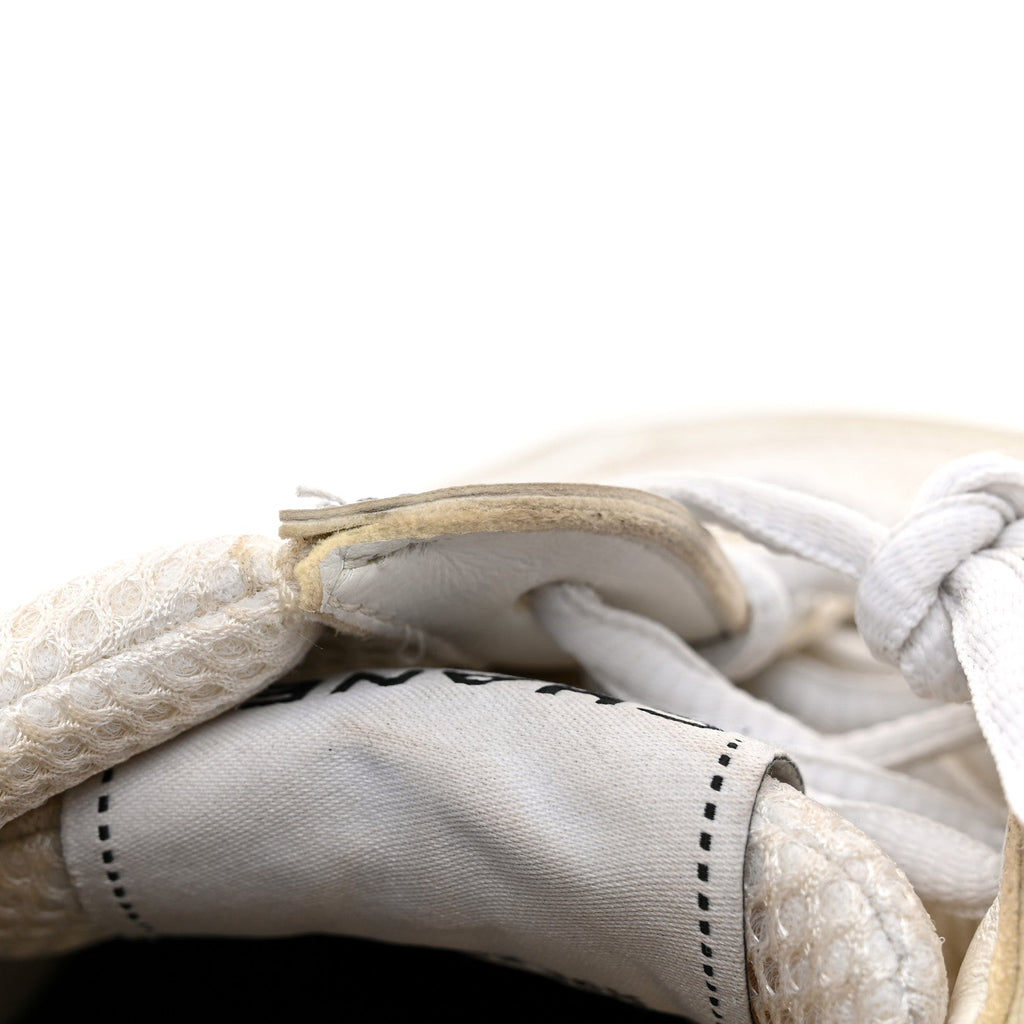 Fabric Laminated Calfskin Stretch CC Sneakers 36.5 White Silver