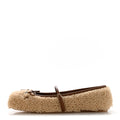 Shearling Horsebit Ballet Flats 38.5 Beige