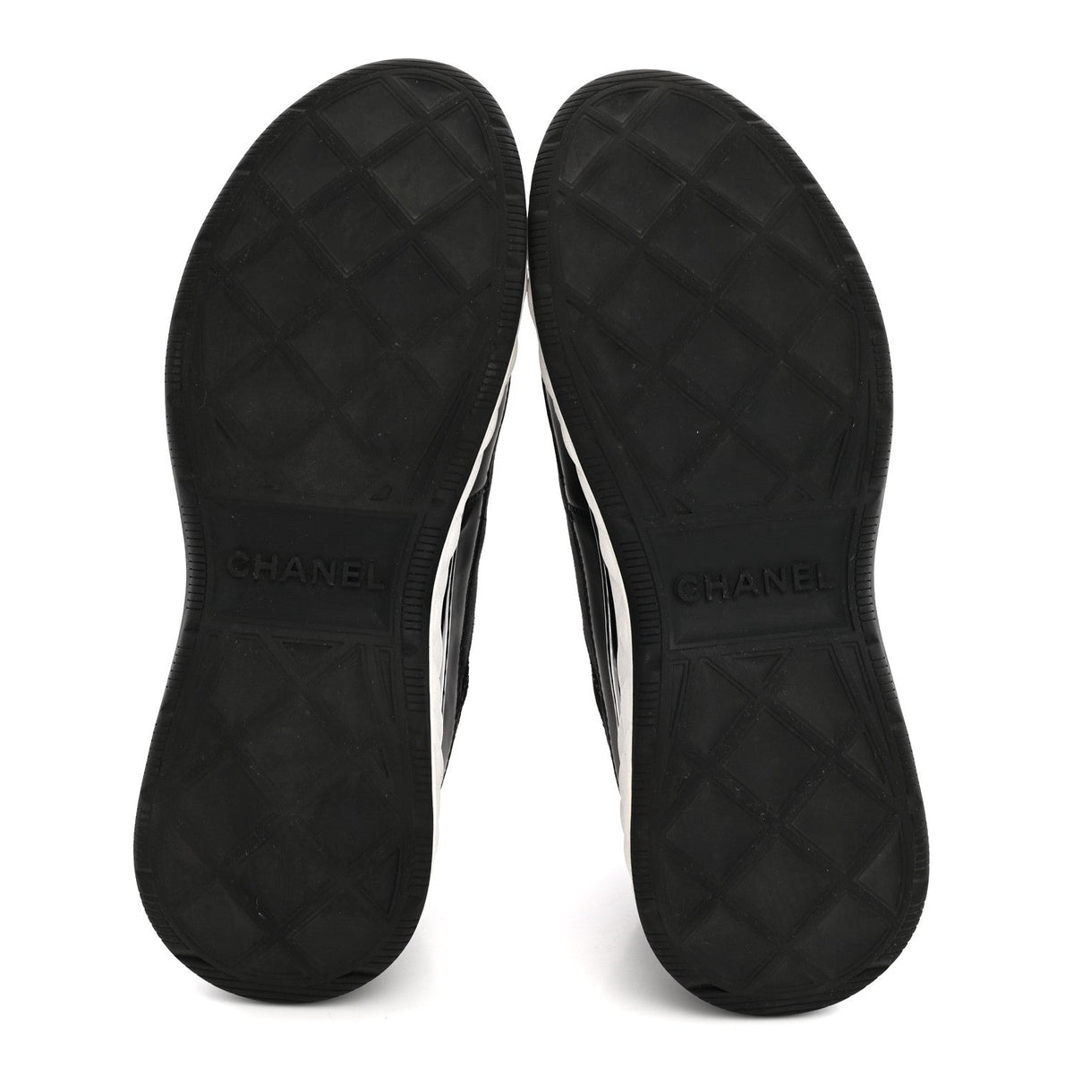 Velvet Calfskin Mixed Fibers CC Sneakers 40 Black