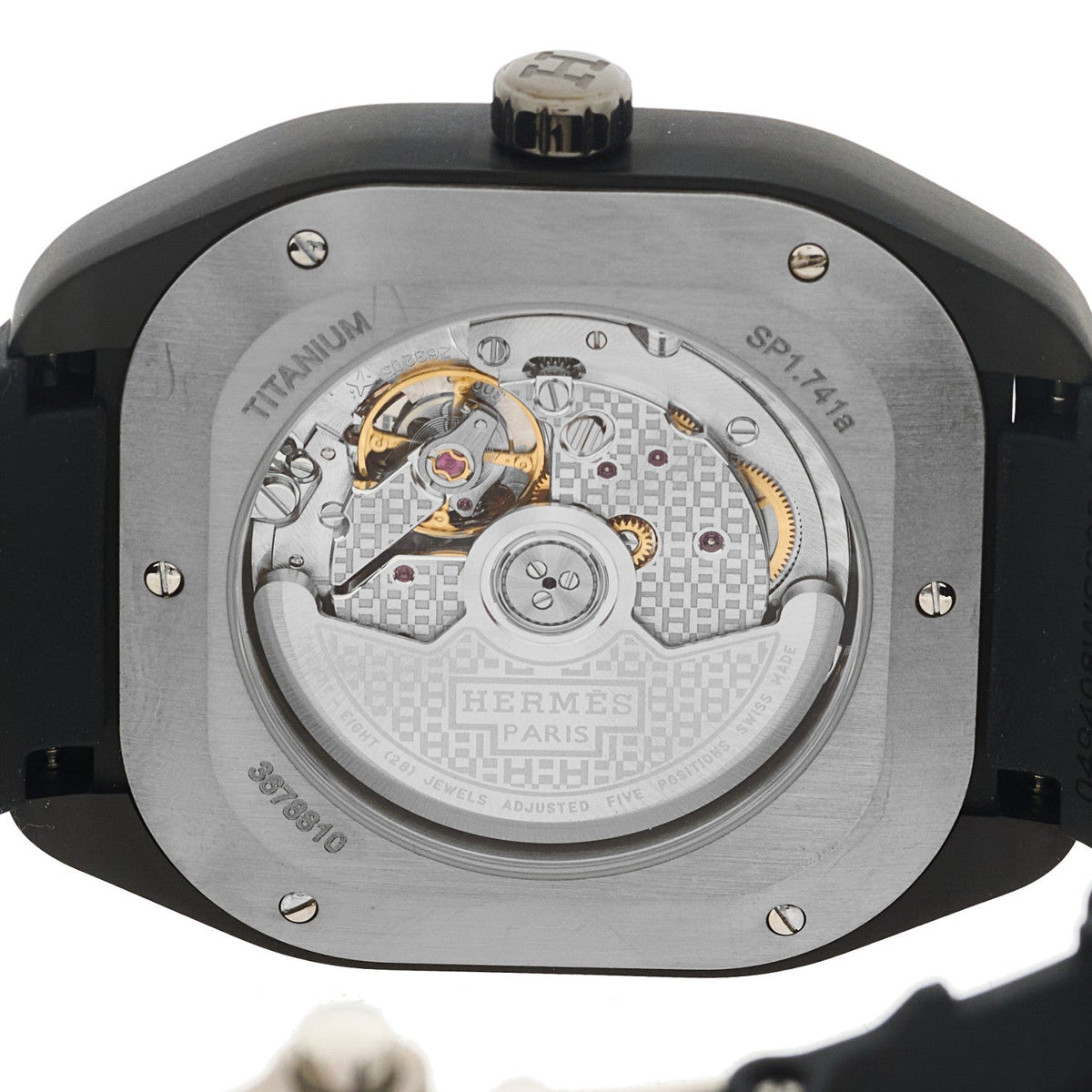 DLC Coated Titanium Rubber 39mm H08 Automatic Watch Noir