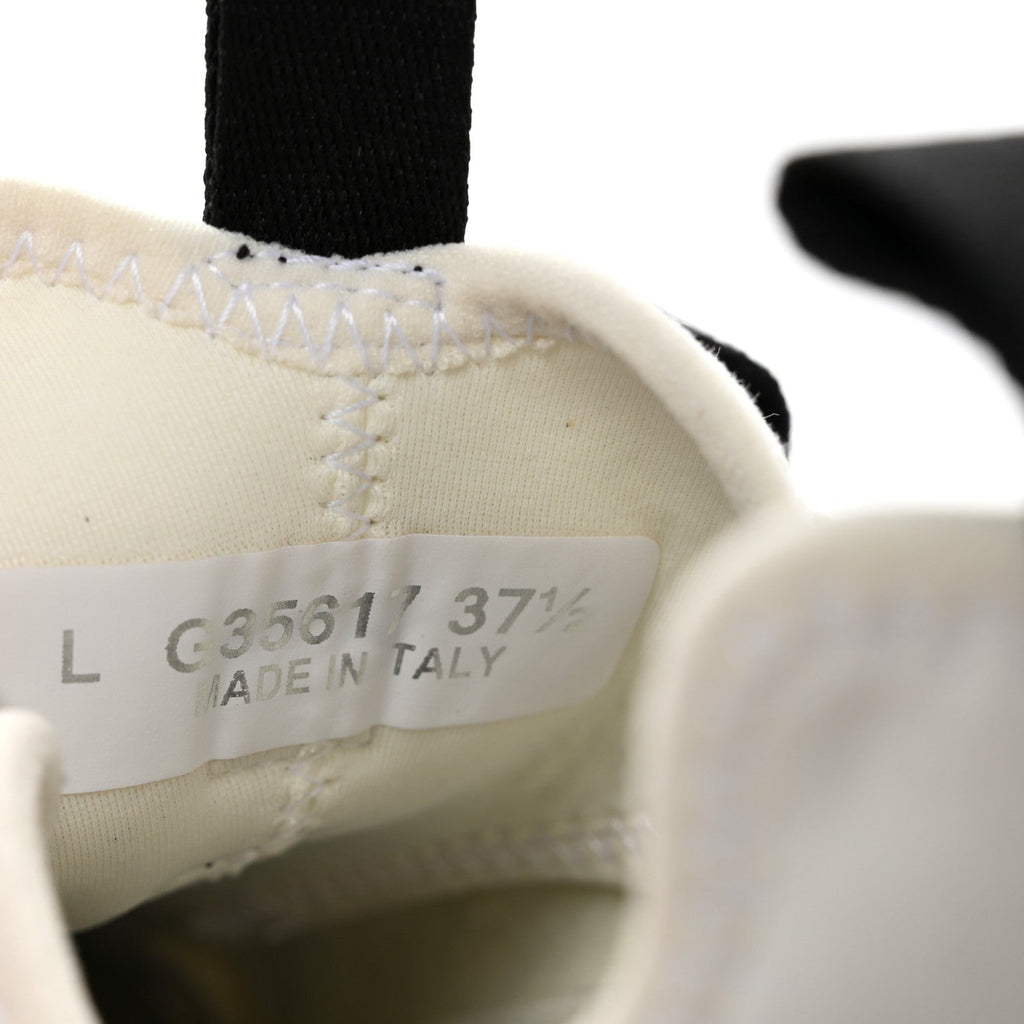 Velvet Calfskin Mixed Fibers CC Sneakers 37.5 Ivory Black