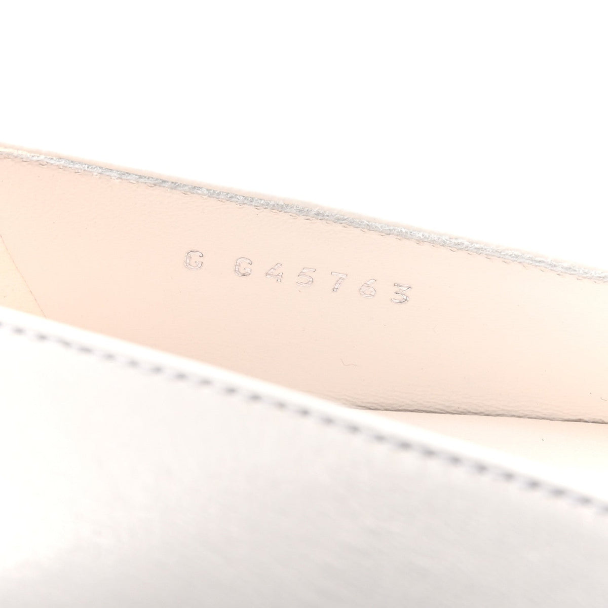 Shiny Lambskin Grosgrain Pearl Mary Janes Flats 37.5 White Black