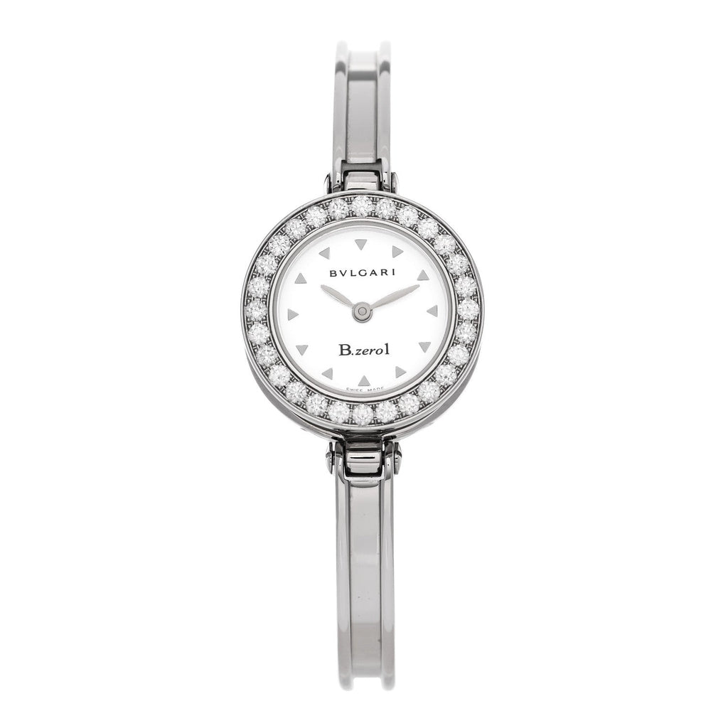 Stainless Steel Diamond Bezel 22mm B.Zero1 Quartz Watch White