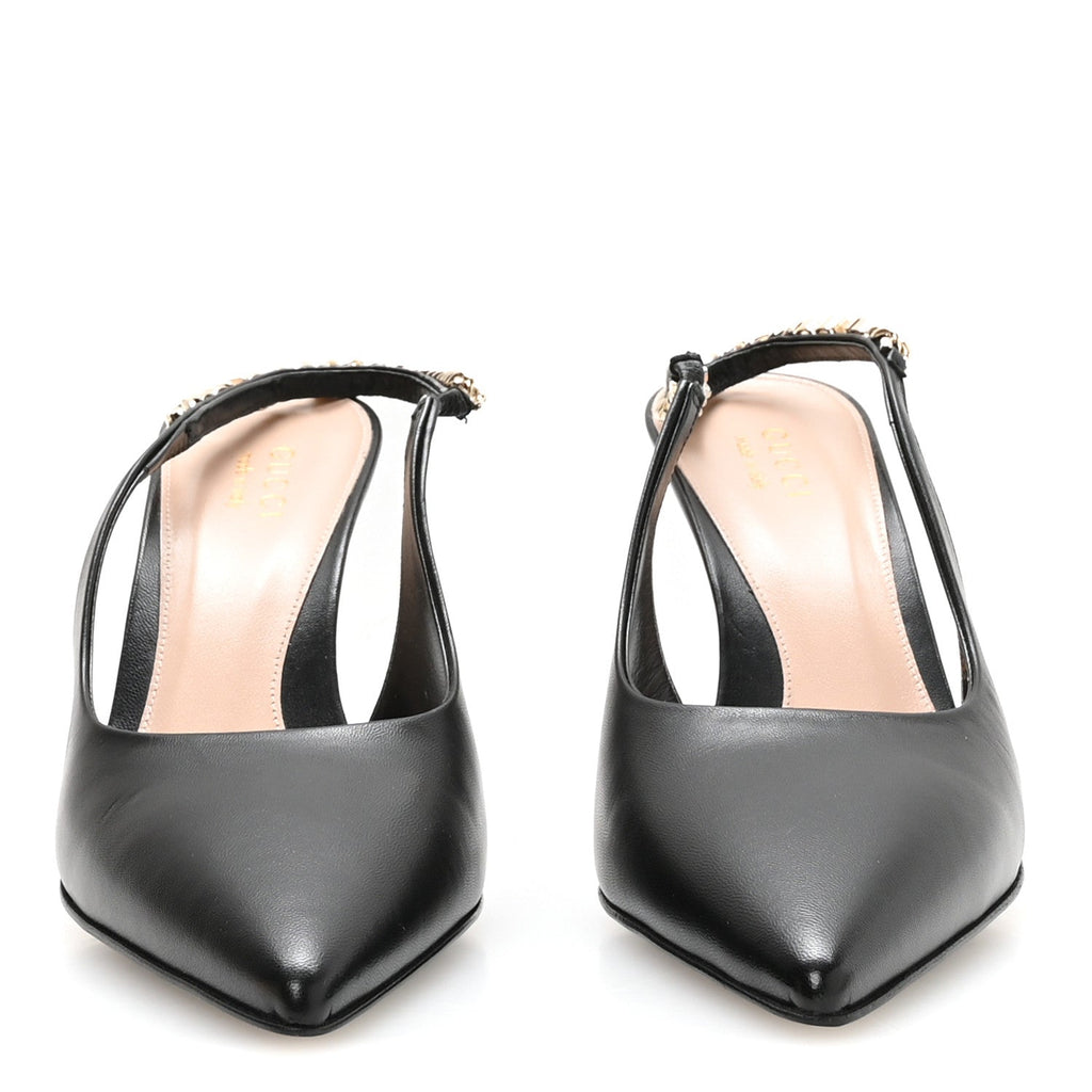 Malaga Kid 85mm Slingback Pumps 38.5 Black