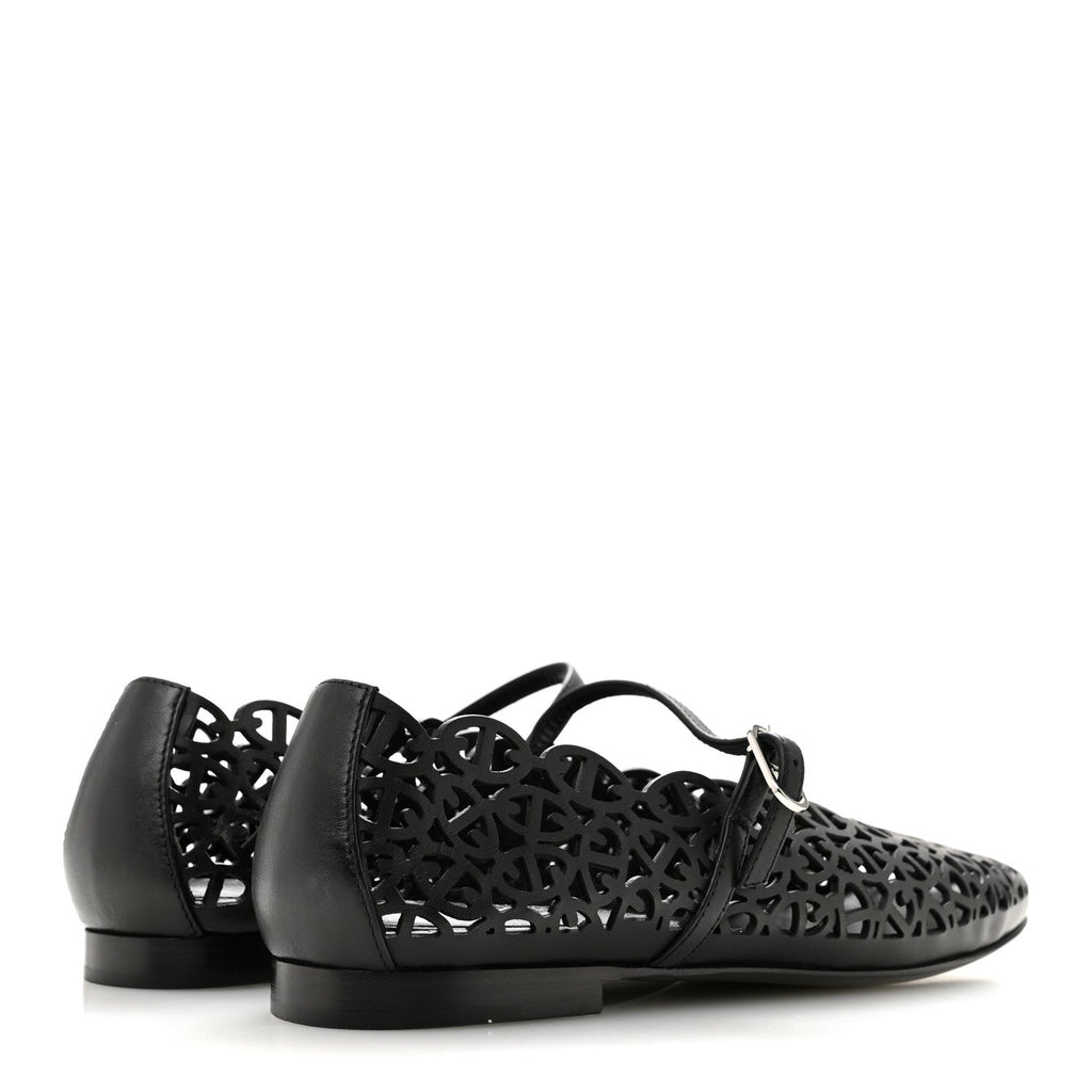 Calfskin Chaine d'Ancre Meli Ballet Flats 38 Black