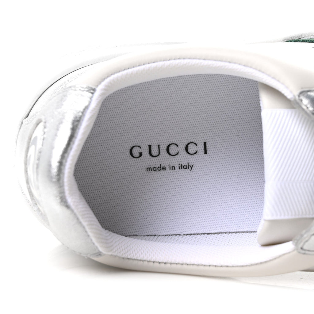 Metallic Nappa Web Womens Chunky Sneakers 38 Silver