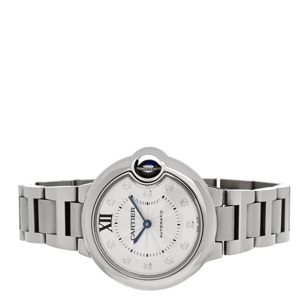 Stainless Steel Diamond 33mm Ballon Bleu De Cartier Automatic Watch