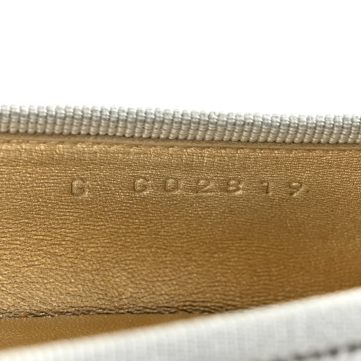 Laminated Goatskin Grosgrain Cap Toe CC Ballerina Flats 36 Silver Black