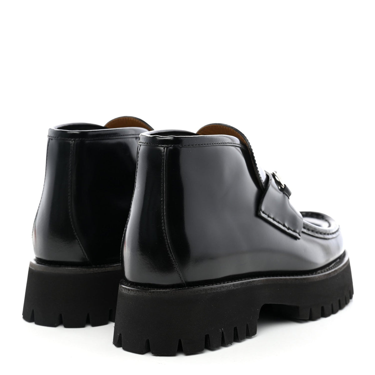 Cordovan Lux Womens Horsebit Platform Ankle Boots 38.5 Black