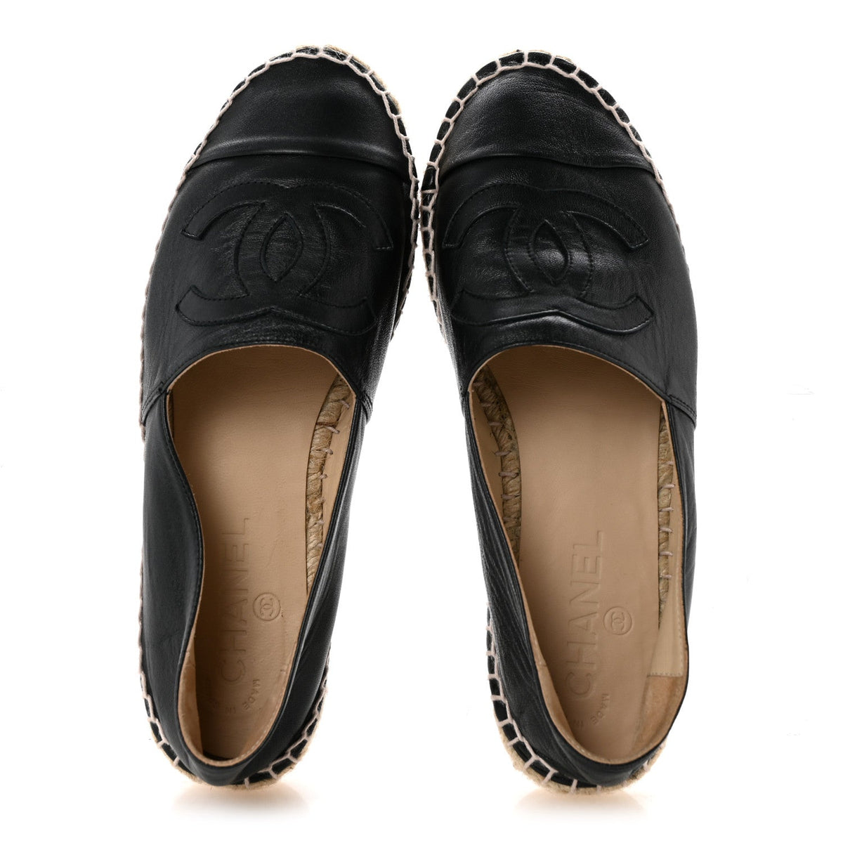 Lambskin CC Espadrilles 38 Black