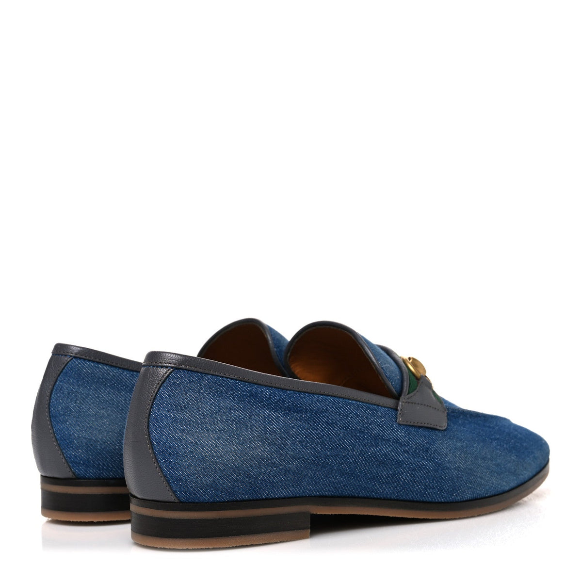 New Denim Delave Web Mens Horsebit Loafers 8 Blue