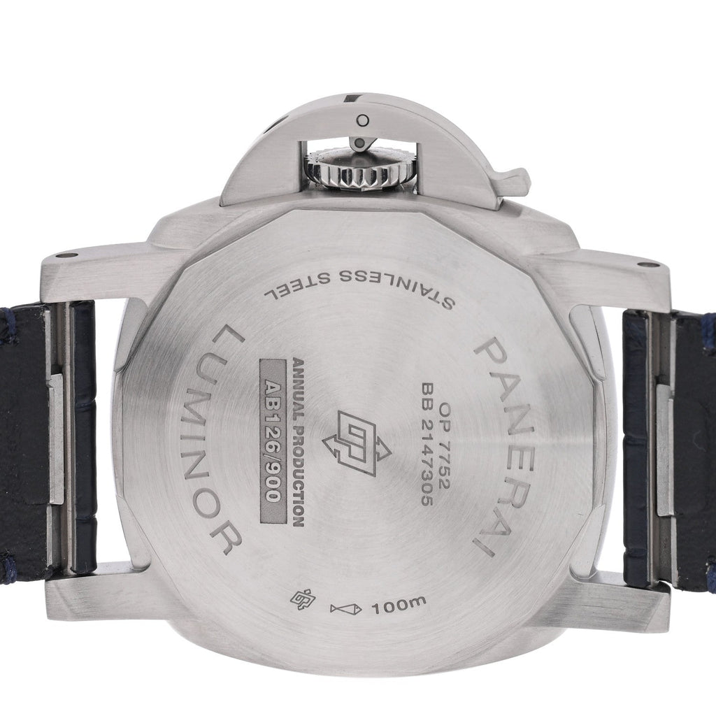 Stainless Steel Alligator 40mm Luminor Quaranta Automatic Watch Blue PAM01370 Blue