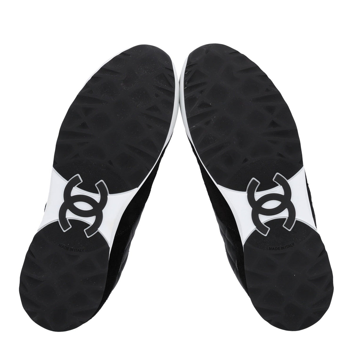 Suede Calfskin Quilted Sneakers 36.5 Black