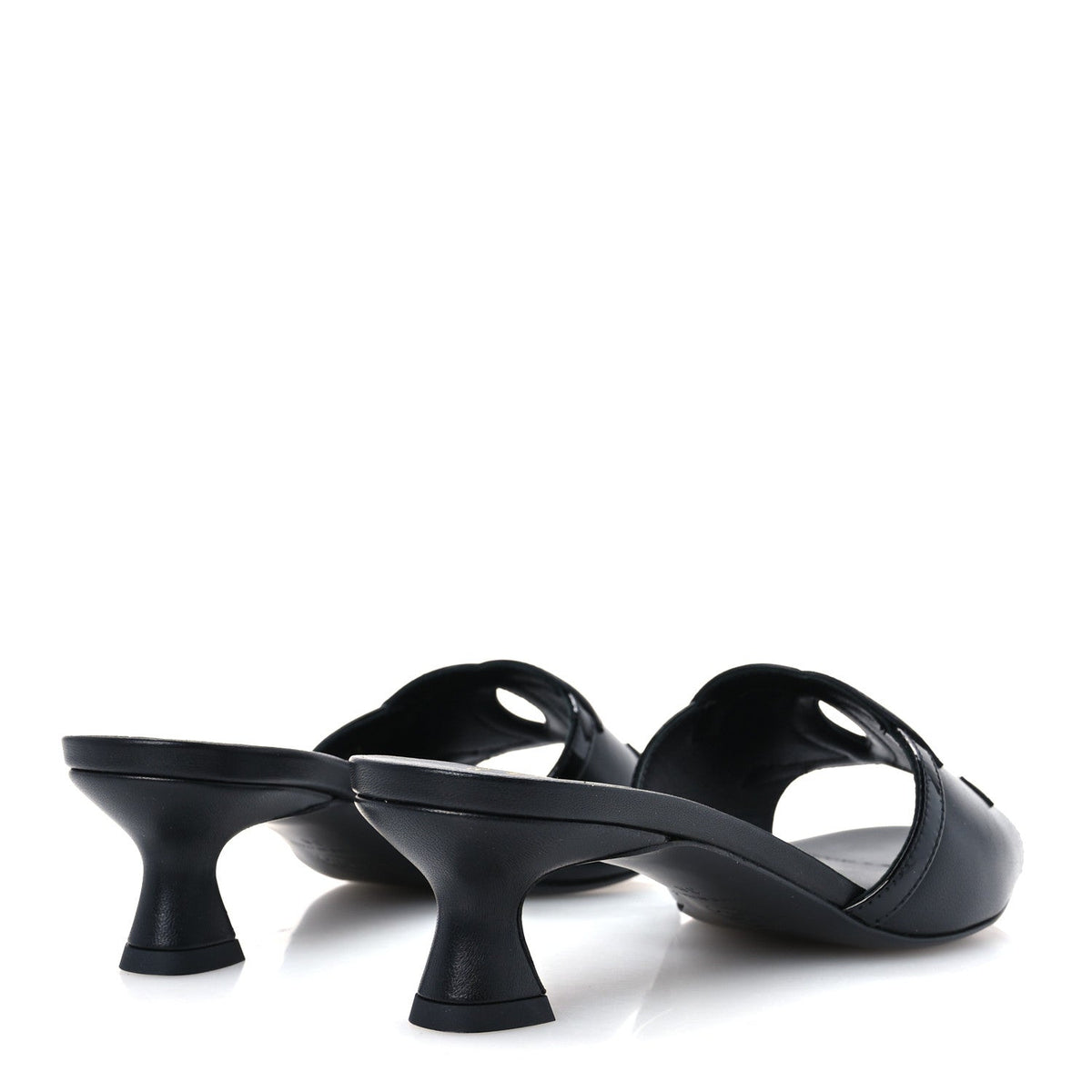 Lambskin CC Cutout Mules 38 Black