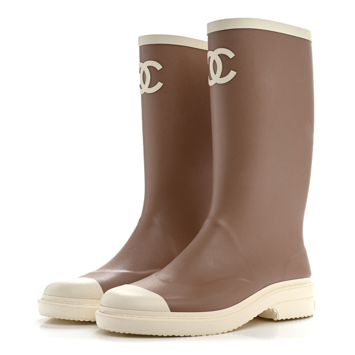 Caoutchouk CC High Boots 39 Beige White