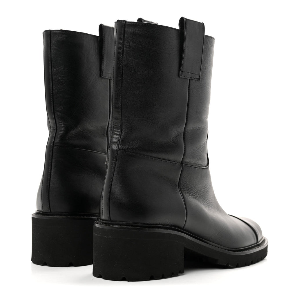 Calfskin CC Ankle Boots 39 Black