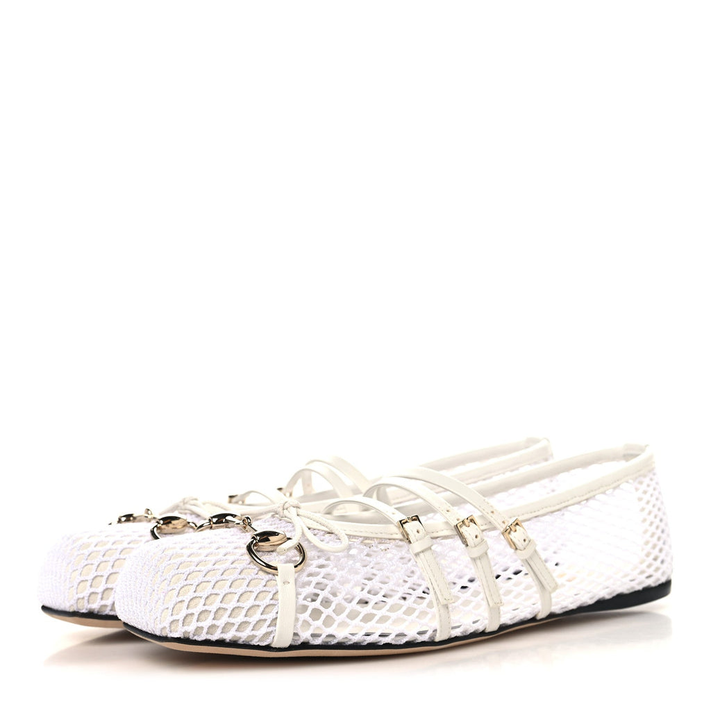Video Net Nappa Horsebit Ballerina Flats 39 Great White