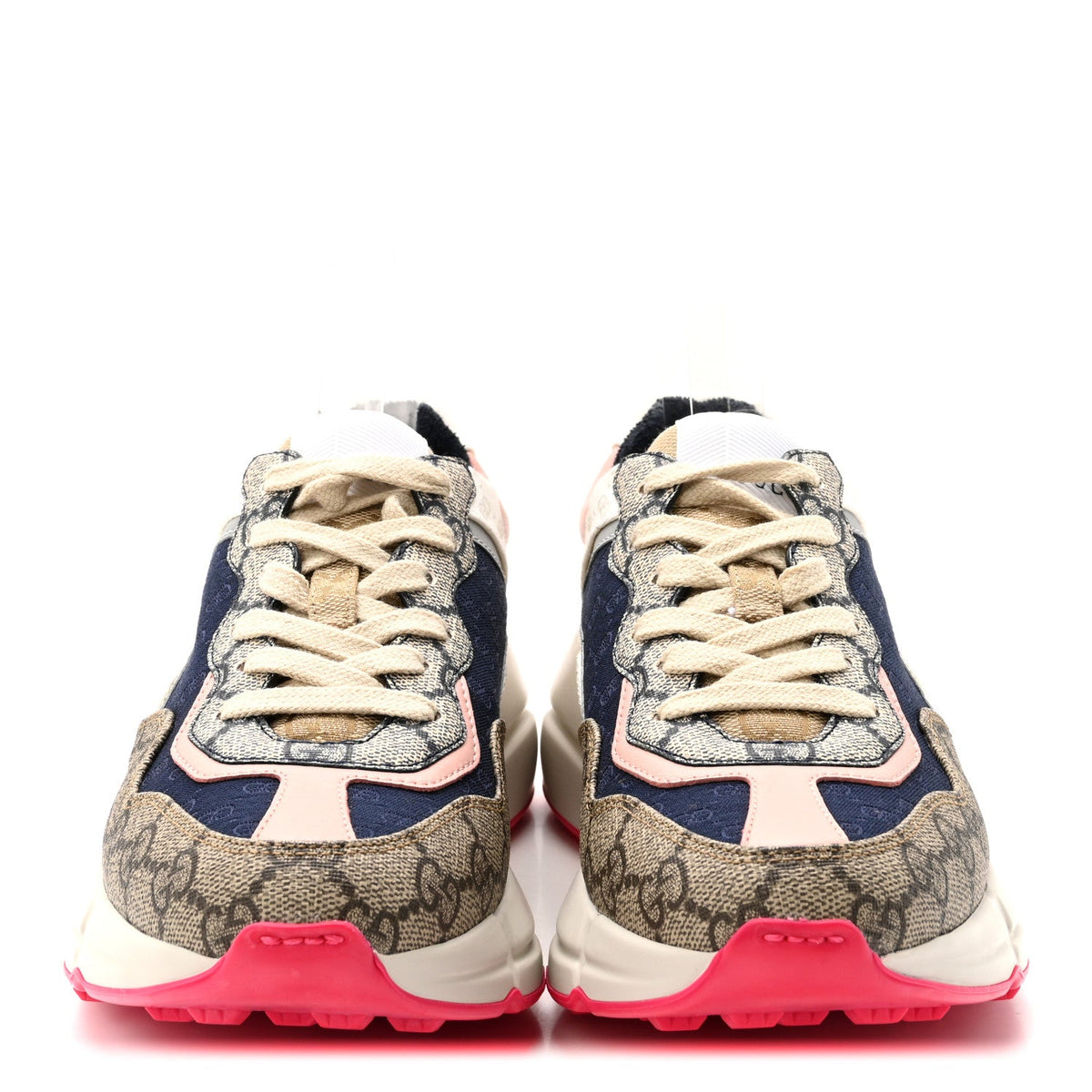 GG Supreme Monogram Mix Monogram Womens Rhyton Sneakers 35.5 London Blue Beige Pale Pink