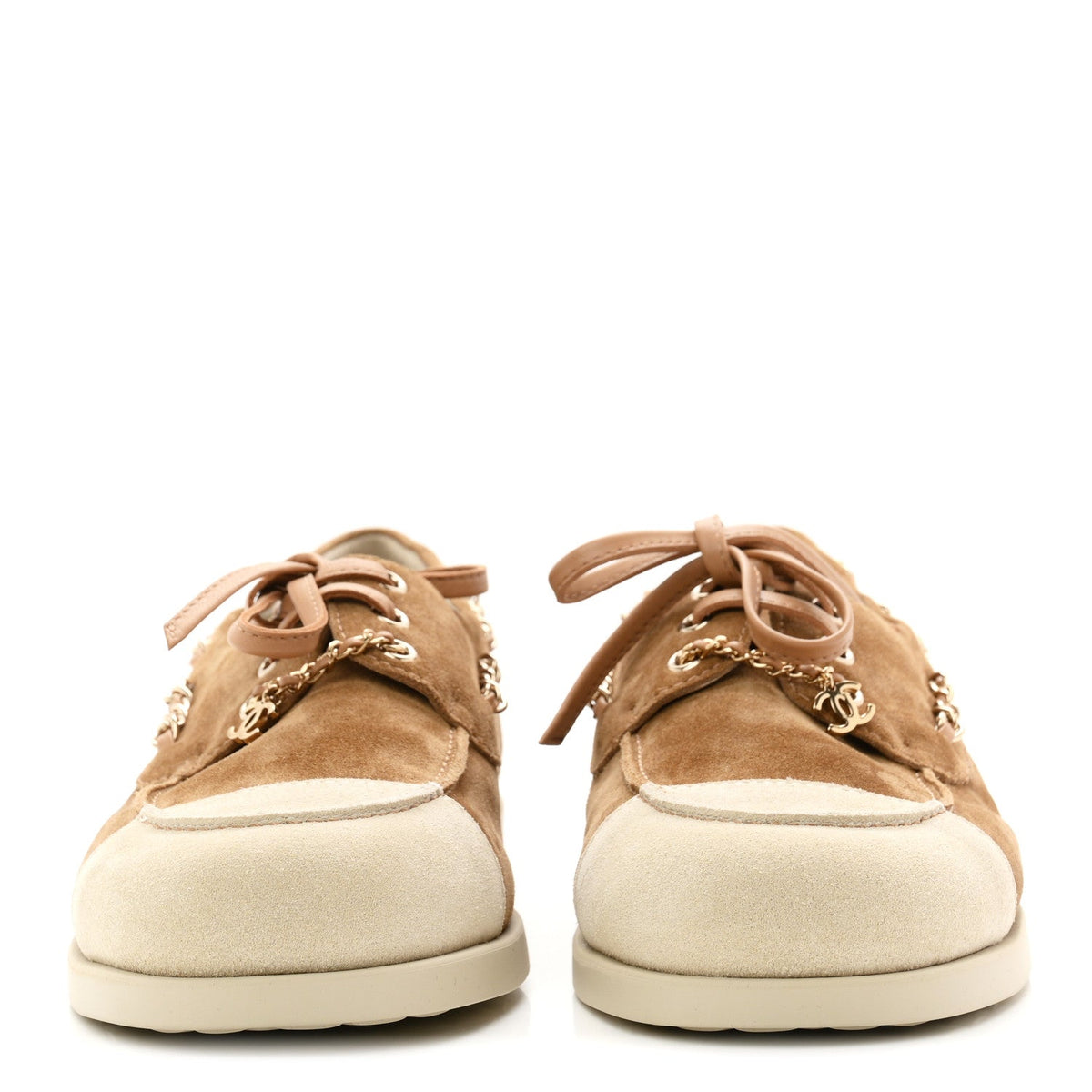 Suede Calfskin CC Chain Loafers 41 Dark Beige