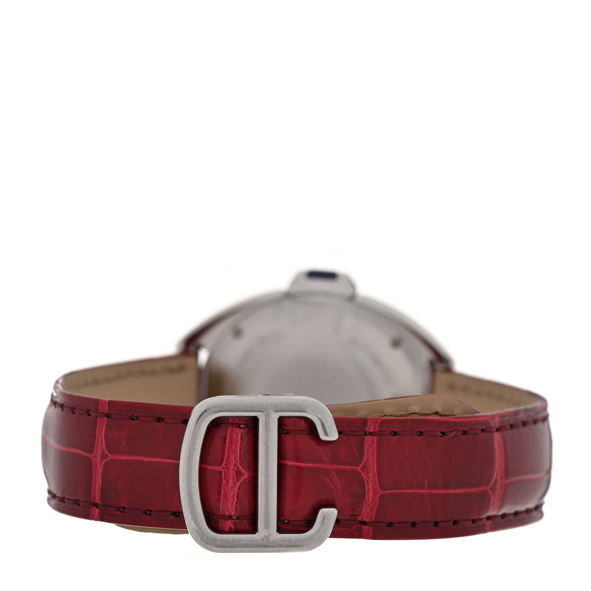 Stainless Steel Alligator 31mm Cle De Cartier Automatic Watch Burgundy