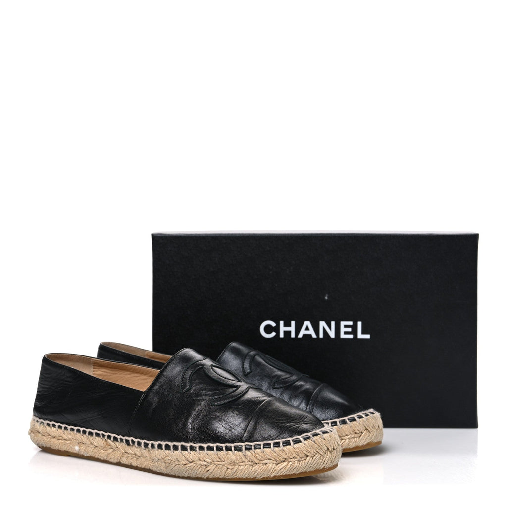 Lambskin CC Espadrilles 39 Black