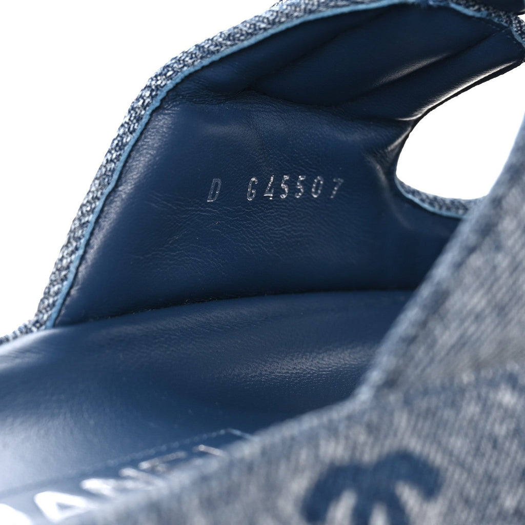 Denim CC Velcro Dad Chain CC Slide Sandals 39 Blue