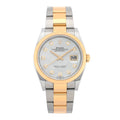Stainless Steel 18K Yellow Gold Diamond Mother of Pearl 36mm Oyster Perpetual Datejust Watch 126233